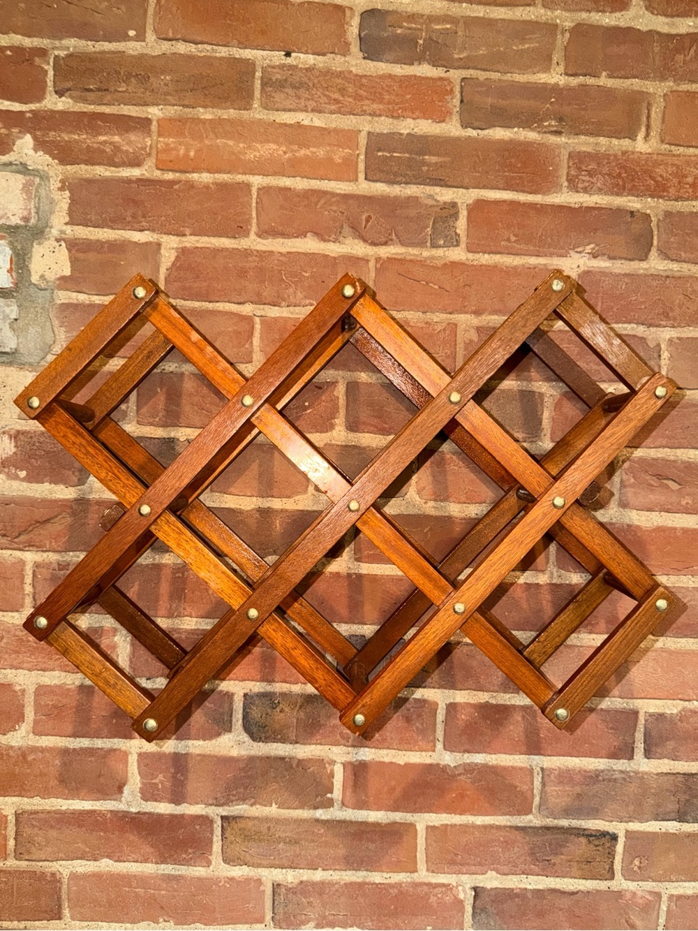 Wooden Expandable Wall Rack - Brown Home Wall Decor